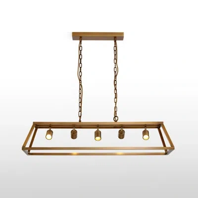 Vidalite 5 - Light Brushed Brass Integrated Led, Dimmable, Rotatable Heads, Linear Pendant