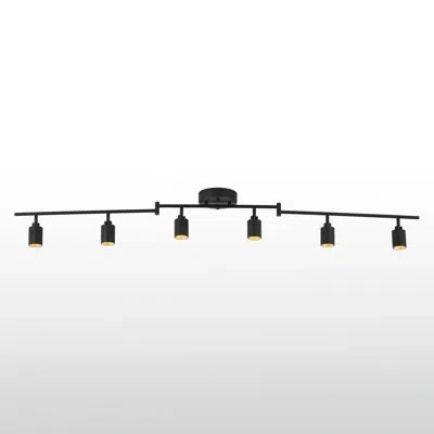 Vidalite 62.2'' 6 -light Swing Arm Track Lighting Track Kit With Dimmable And Adjustable Head In Sand Black
