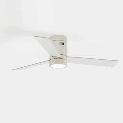 Vidalite Eminence Brushed Nickel Ceiling Fan, 4 Speed, 3cct Selectable Kelvin, Integrated Led, Dimmable, 18w, In Silver