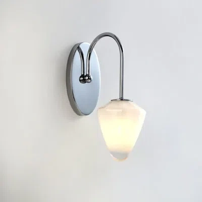 Vidalite Nimbus 1-light Polished Nickle Wall Sconce Light With Snow White Glass Shades, Modern & Contemporary In Polished Chrome;frosted