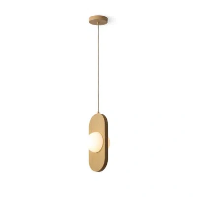 Vidalite Orbita 5-watt 2-light Natural Wood Pendant Light With Frosted Glass Shade And Integrated Led In Wood Grain;brown