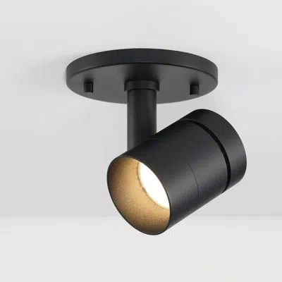 Vidalite Parry 1-light Spotlight With Adjustable Head, Integrated Led Bulb, Flush Mount Canopy, 3000k, 1370 L In Black