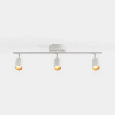 Vidalite Shura 3-light Integrated Led Track Light With Rotatable Heads, 2 Ft. Fixed Track Lighting Kit, 3000k In Sand White