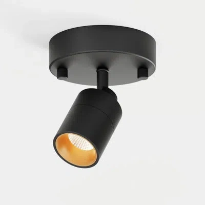 Vidalite Shura 5cct Spot Light With Rotatable Head, 5 Color Selectable, Integrated Led Bulb, Flush Mount Wall In Matte Black