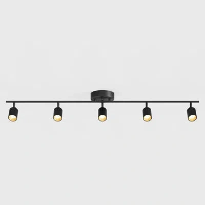 Vidalite Shura 5-light 5cct Track Light With Rotatable Heads, 5 Color Selectable, Integrated Led Bulbs, 4 Ft  In Matte Black