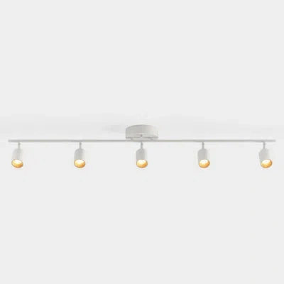 Vidalite Shura 5-light Matte White Track Light With Rotatable Heads, Integrated Led, 4 Ft. Track Lighting Kit