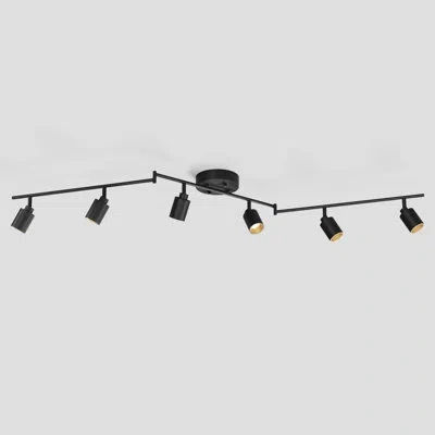 Vidalite Shura 6-light Swivel Ceiling Light With Rotatable Heads, Integrated Led,  Flush Mount Canopy, 3000k, In Black