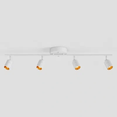 Vidalite Shura Black 4-light 5cct Track Light With Rotatable Heads, 5 Color Selectable, Integrated Led Bulbs, In Matte White