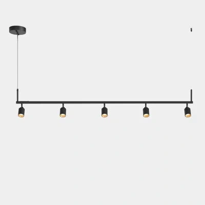 Vidalite Shura Matte Black 5-light Track Light Pendant With Rotatable Heads, Integrated Led, Adjustable Heigh