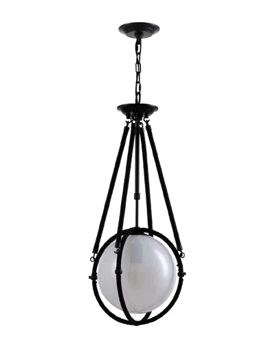 VIDALITE VIDALITE VOYAGER 1-LIGHT HANGING PENDANT WITH ROPE DETAILING & SMOKED GLASS SHADE