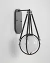 Vidalite Voyager 1-light Wall Sconce With Rope Detailing & Smoked Glass Shade