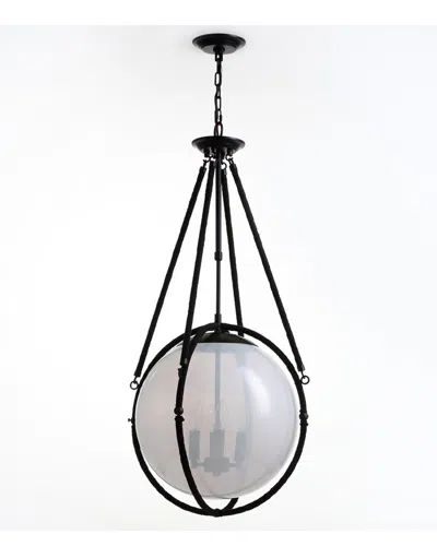 VIDALITE VIDALITE VOYAGER 4-LIGHT HANGING PENDANT LIGHT WITH ROPE DETAILING & SMOKED GLASS SHADE