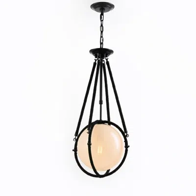Vidalite Voyager Matte Black Pendant, Hanging Pendant Light With Rope Detailing & Smoked Glass Shade In Moder In Matte;matte