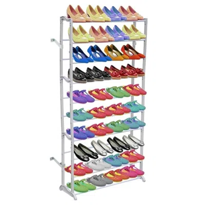 Vidaxl 10 Tier Shoe Rack/shelf, 60717 In White