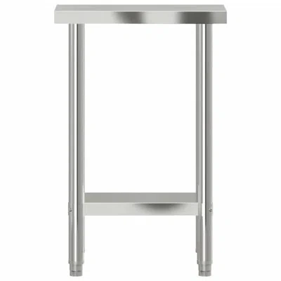 Vidaxl 11.8" W X 21.7" L Stainless Steel Work Table