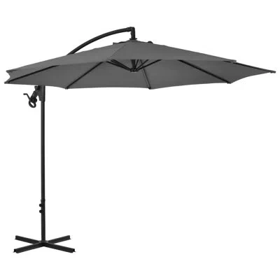 Vidaxl 118.11" X 118.11" Cantilever Umbrella In Anthracite