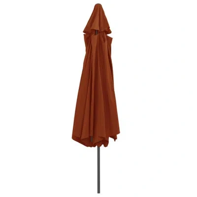 Vidaxl 153.5" X 153.5" Beach Umbrella In Terracotta