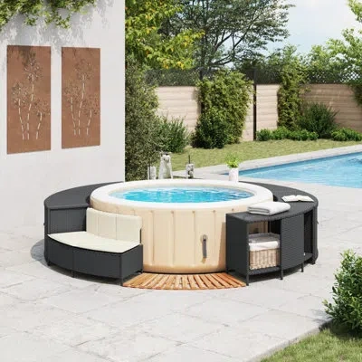 Vidaxl 17.7" D Hot Tub Step In Black