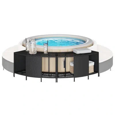 Vidaxl 17.7" D Hot Tub Step In Black In Gray