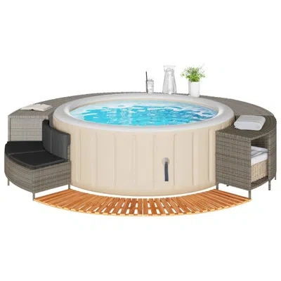 Vidaxl 17.7" D Hot Tub Step In Gray