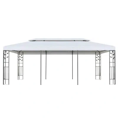 Vidaxl 19.6 Ft. W X 9.84 Ft. D Steel Party Tent In White