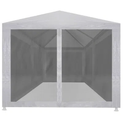 Vidaxl 19.7 Ft. W X 9.8 Ft. D Steel Party Tent With 4 Mesh Sidewalls In White