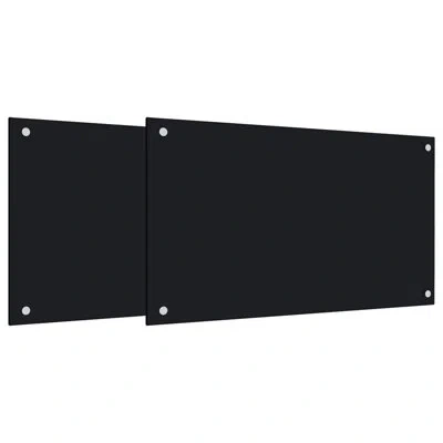Vidaxl 19.7'' W X 39.4'' L Glass Peel And Stick Mosaic Tile In Black