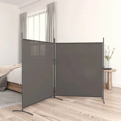 Vidaxl 2-panel Room Divider Anthracite 137"x70.9" Fabric In Gray