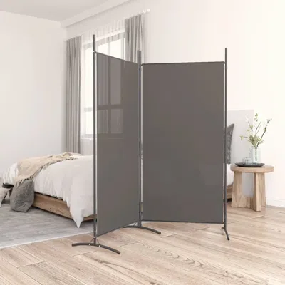 Vidaxl 2-panel Room Divider Anthracite 68.9"x70.9" Fabric In Gray