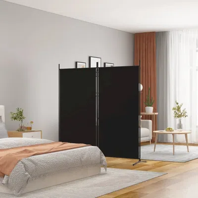 Vidaxl 2-panel Room Divider Black 68.9"x70.9" Fabric