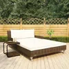 Vidaxl 2-person Garden Sun Bed With Cushions Poly Rattan Brown, 48130