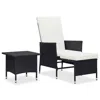 Vidaxl 2 Piece Garden Lounge Set With Cushions Poly Rattan Black, 310231
