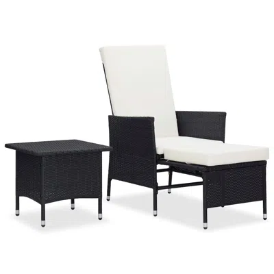 Vidaxl 2 Piece Garden Lounge Set With Cushions Poly Rattan Black, 310231