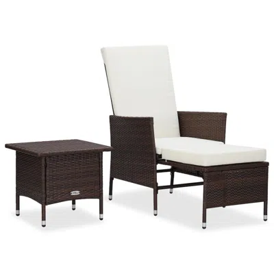 Vidaxl 2 Piece Garden Lounge Set With Cushions Poly Rattan Brown, 310232