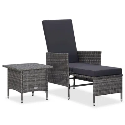 Vidaxl 2 Piece Garden Lounge Set With Cushions Poly Rattan Gray, 310233