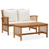 Vidaxl 2 Piece Garden Lounge Set With Cushions Solid Acacia Wood, 310263