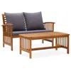 Vidaxl 2 Piece Garden Lounge Set With Cushions Solid Acacia Wood, 310264