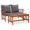 Vidaxl 2 Piece Garden Lounge Set With Cushions Solid Acacia Wood, 310274