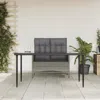 Vidaxl 2 Piece Patio Dining Set With Cushions Gray Poly Rattan