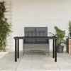 Vidaxl 2 Piece Patio Dining Set With Cushions Gray Poly Rattan