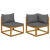 Vidaxl 2 Piece Sofa Set With Dark Gray Cushions Solid Acacia Wood, 311856