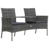 Vidaxl 2-seater Garden Sofa With Tea Table Poly Rattan Anthracite, 47751
