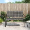 Vidaxl 2-seater Patio Bench With Cushion Gray Poly Rattan