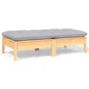 Vidaxl 2-seater Patio Sofa With Gray Cushions Solid Pinewood