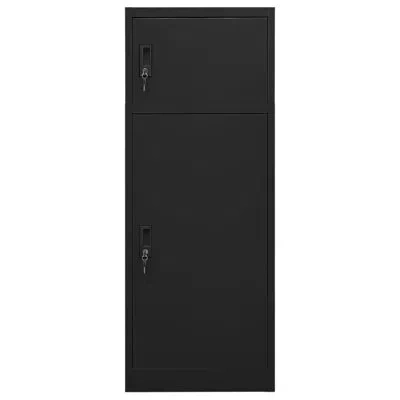 Vidaxl 2 - Tier 2 - Section 20.9" Wide Locker In Black