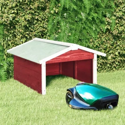 Vidaxl 2.36 Ft. W X 2.86 Ft. D Solid Wood Traditional Tool Shed In Red