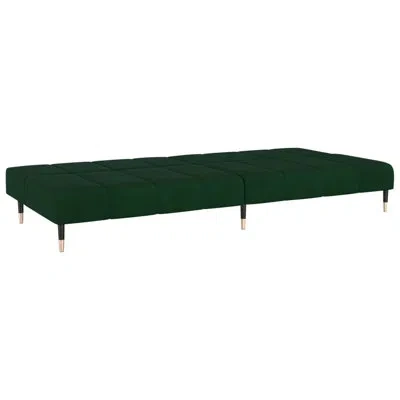 Vidaxl 2-seater Sofa Bed Dark Gray Velvet In Dark Green Velvet