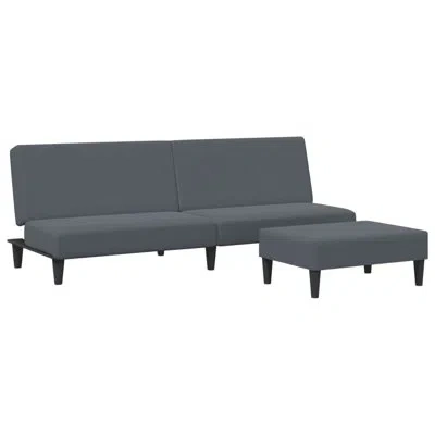 Vidaxl 2-seater Sofa Bed With Footstool Dark Green Velvet In Black,dark Gray Velvet