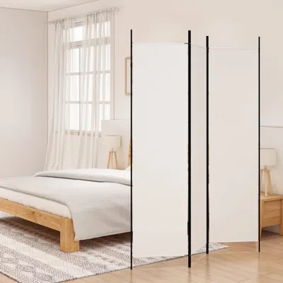 Vidaxl 3-panel Room Divider White 59.1"x78.7" Fabric