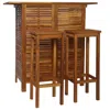 Vidaxl 3 Piece Bar Table And Chair Set Solid Acacia Wood, 44008